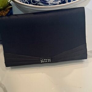 COURTNEY & CO WOMEN'S GOWN CLUTCH FOR COCKTAIL OR FORMAL EVENINGS BLACK SATIN